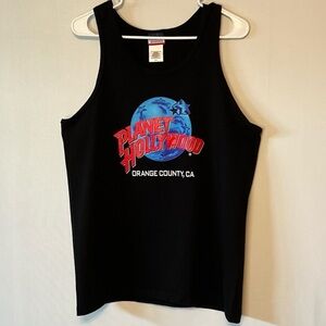 Vintage Planet Hollywood 2000 Tank Top Adult Medium Black Orange County, Ca Men